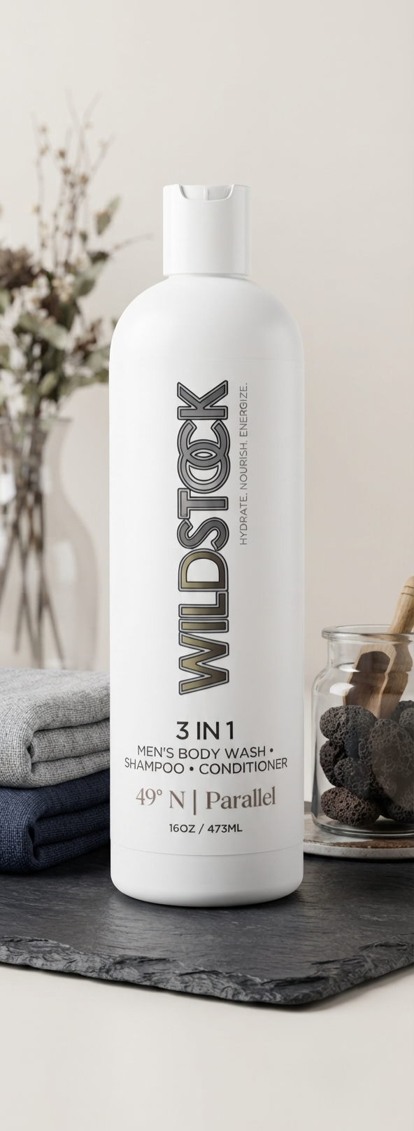 WILDSTOCK  3 in 1 Body Wash, Shampoo, and Conditioner